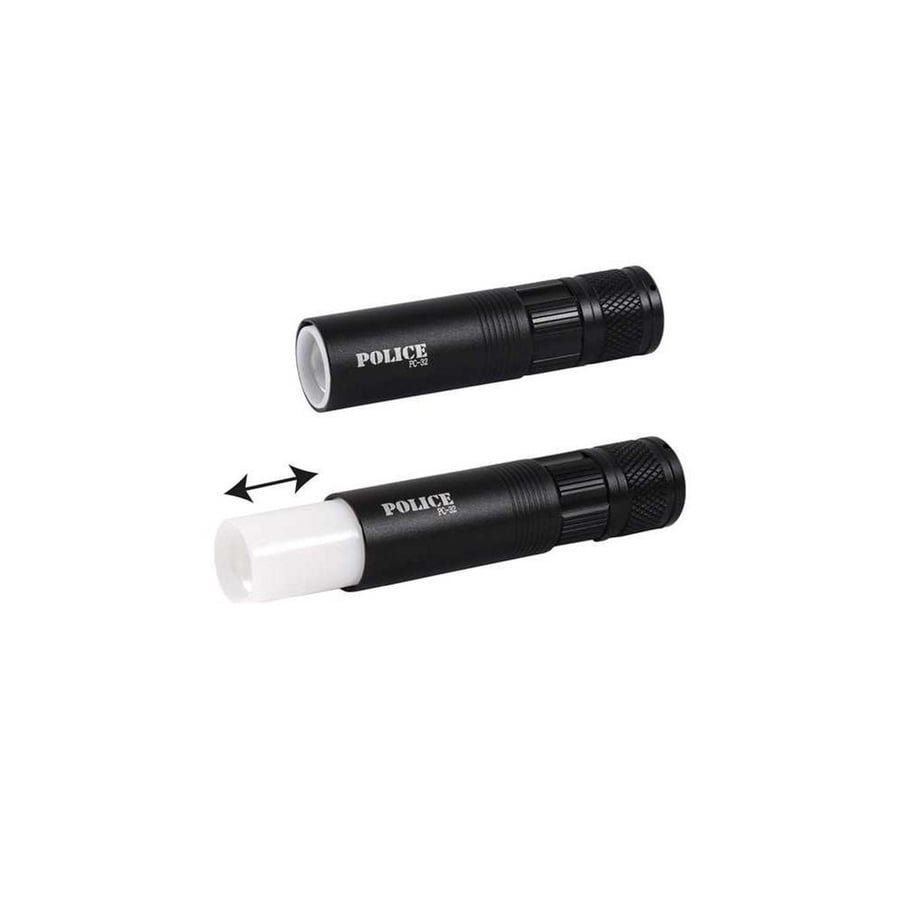 Police Pc-32 Beyaz + Kırmızı + Mavi Led Flaşörlü El Feneri