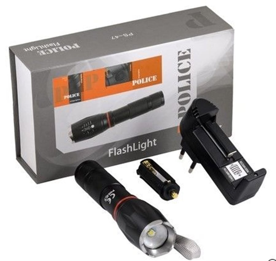 Police PS-47 Cree T6 + Cob Ledli Şarj Edilebilir El Fenerl