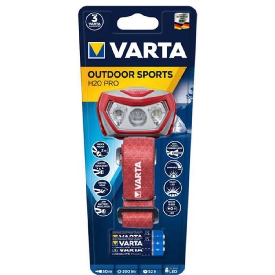 Varta 200lm LED Kafa Feneri - Outdoor Sports H20 Pro (17650)