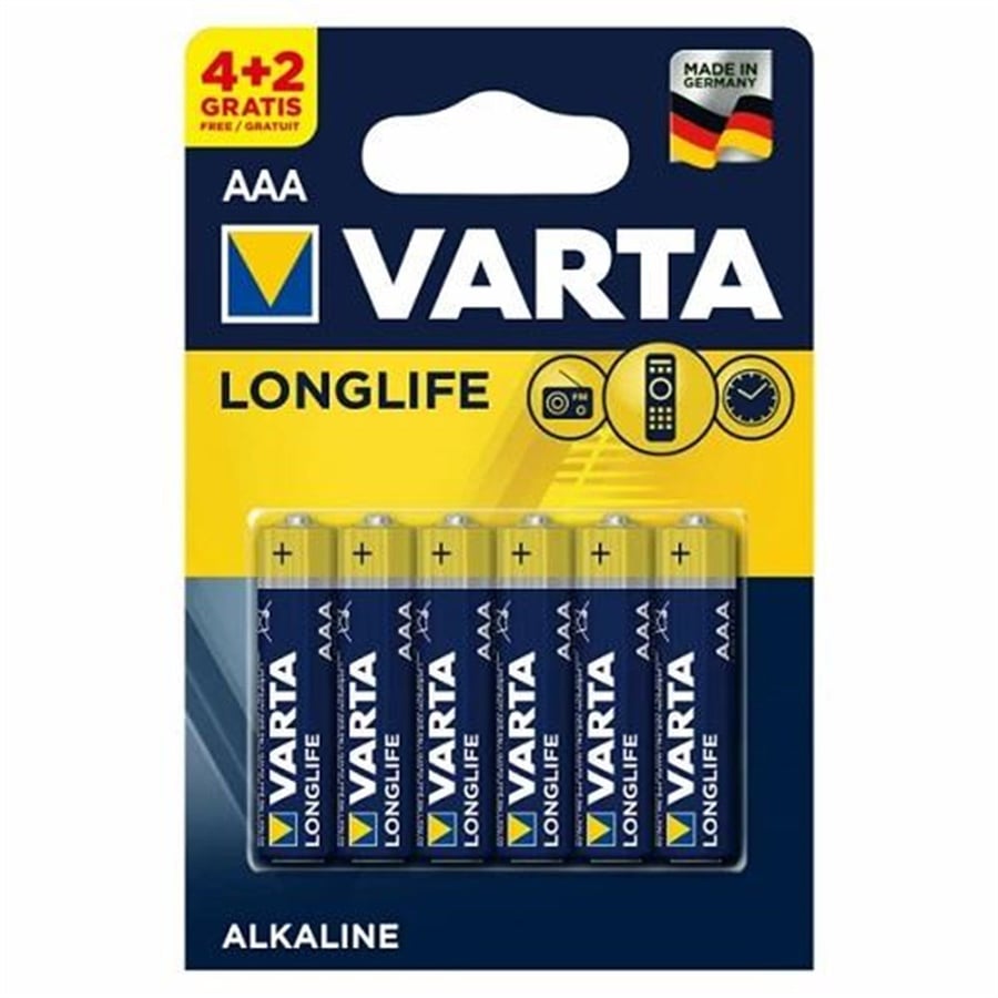 Varta 4106 Longlife Extra Alkalin AAA İnce Kalem Pil 4+2'li Paket