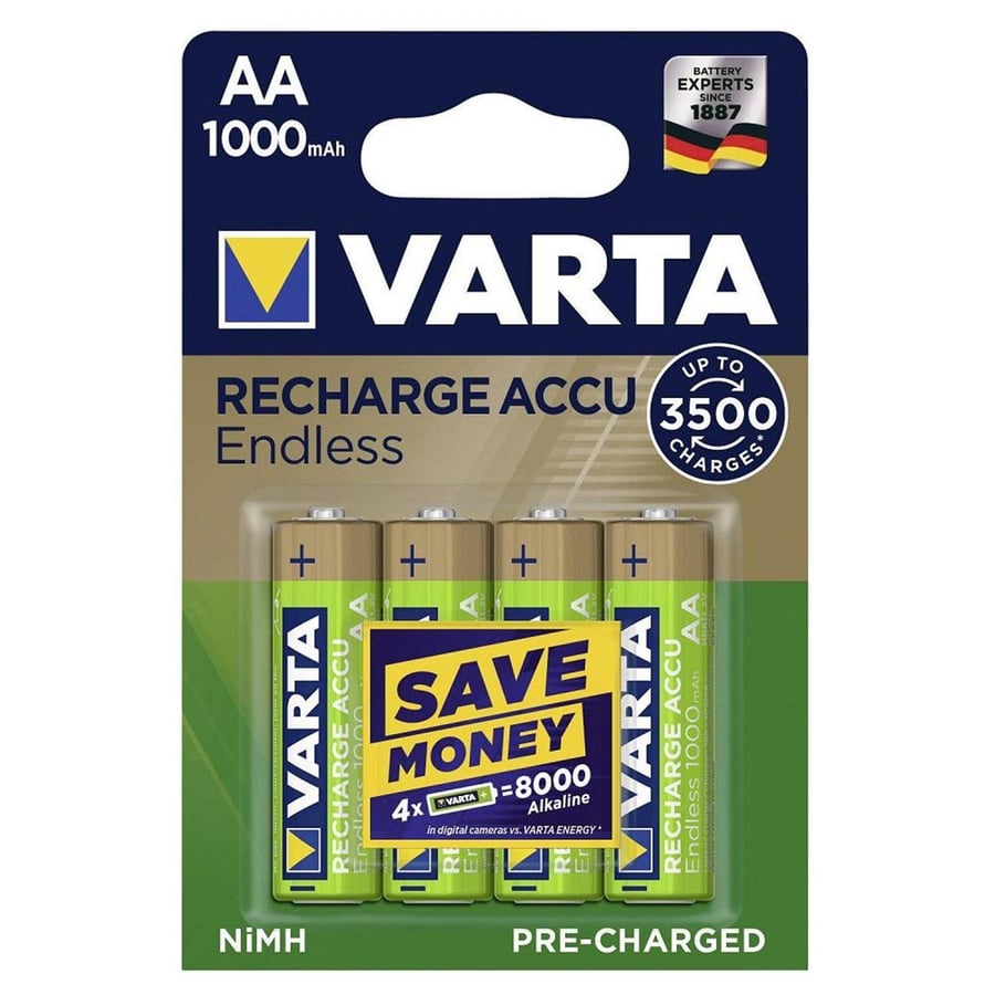 Varta 56666 Endless 1000mAh AA Şarj Edilebilir Kalem Pil 4'lü Paket