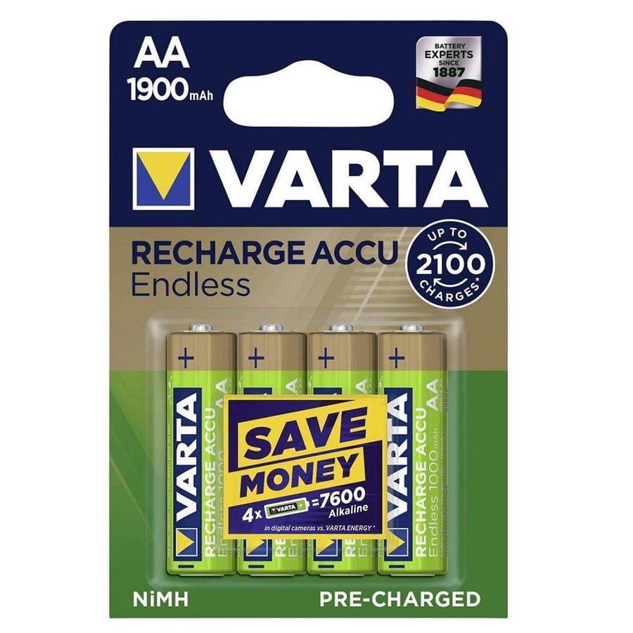 Varta 56676 Endless 1900mAh AA Şarj Edilebilir Kalem Pil 4'lü Paket
