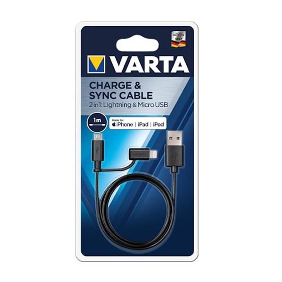 Varta 57943 Lightning Ve Mikro Usb 2Si1Arada Kablo