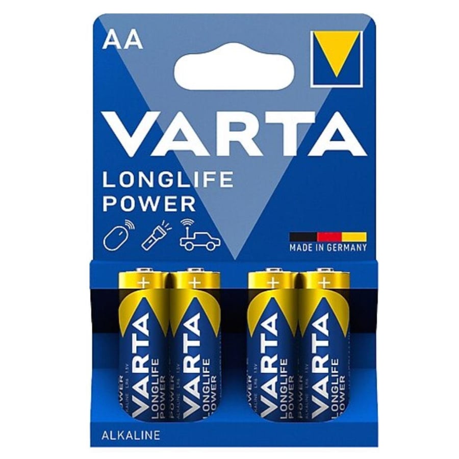 Varta AA 1.5V Alkalin 4’lü Paket Pil – Longlife Power (4906)