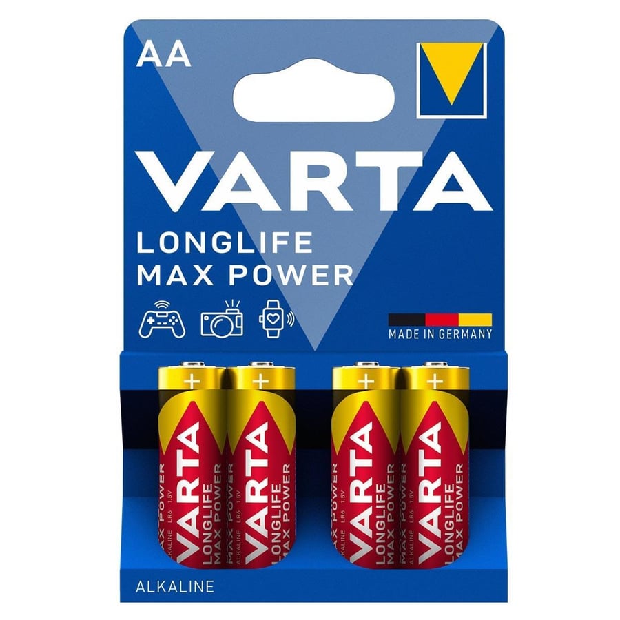 Varta AA 1.5V Alkalin 4’lü Paket Pil – Longlife Max Power (4706)