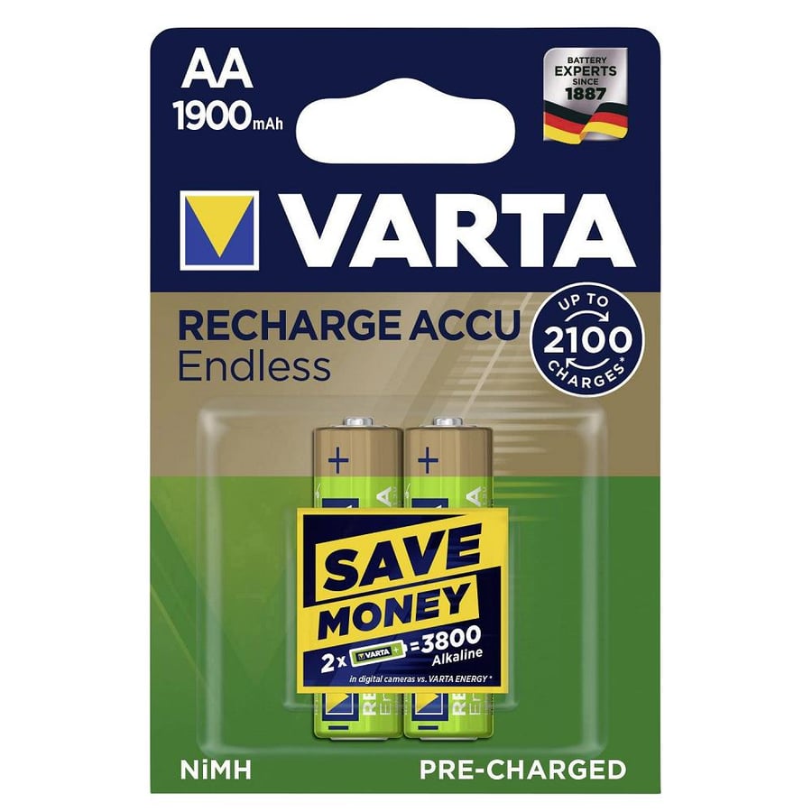 Varta AA 1.2V 1900mAh Ni-MH 2’li Paket Pil – Endless (56676)