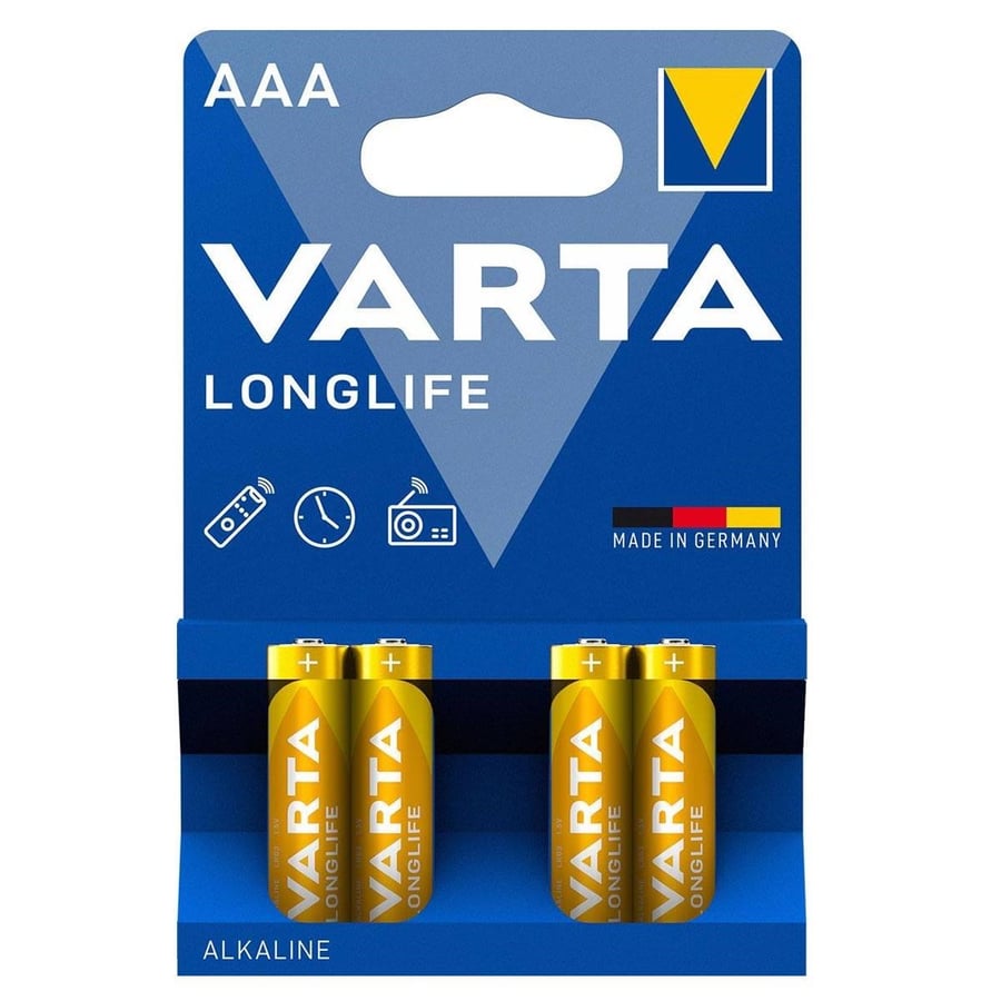 Varta AAA 1.5V Alkalin 4’lü Paket Pil – Longlife (4103)