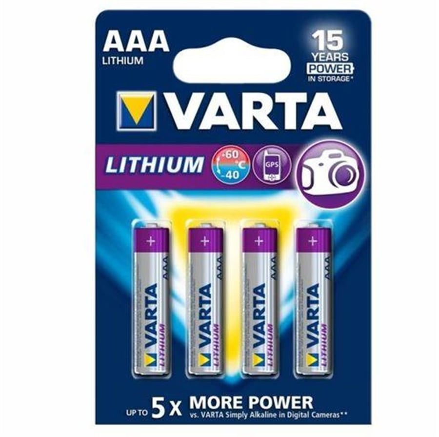 Varta AAA 1.5V Lithium 4’lü Paket Pil – (6103)