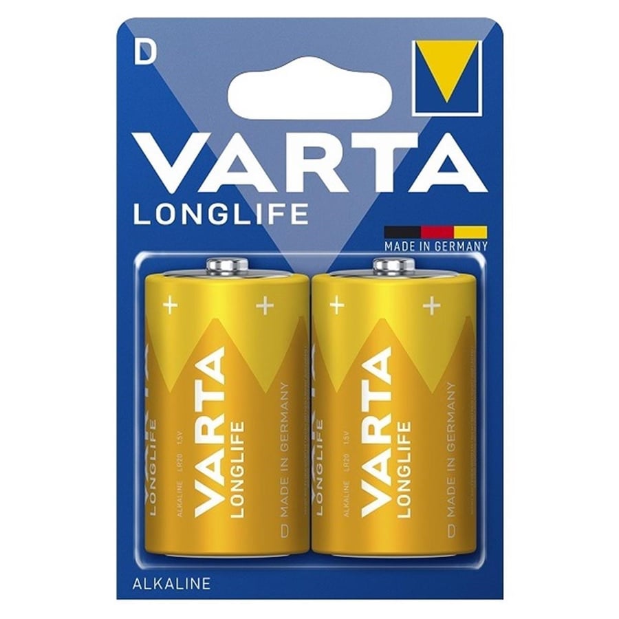 Varta D - Büyük Boy 1.5V Alkalin 2’li Paket Pil – Longlife (4120)