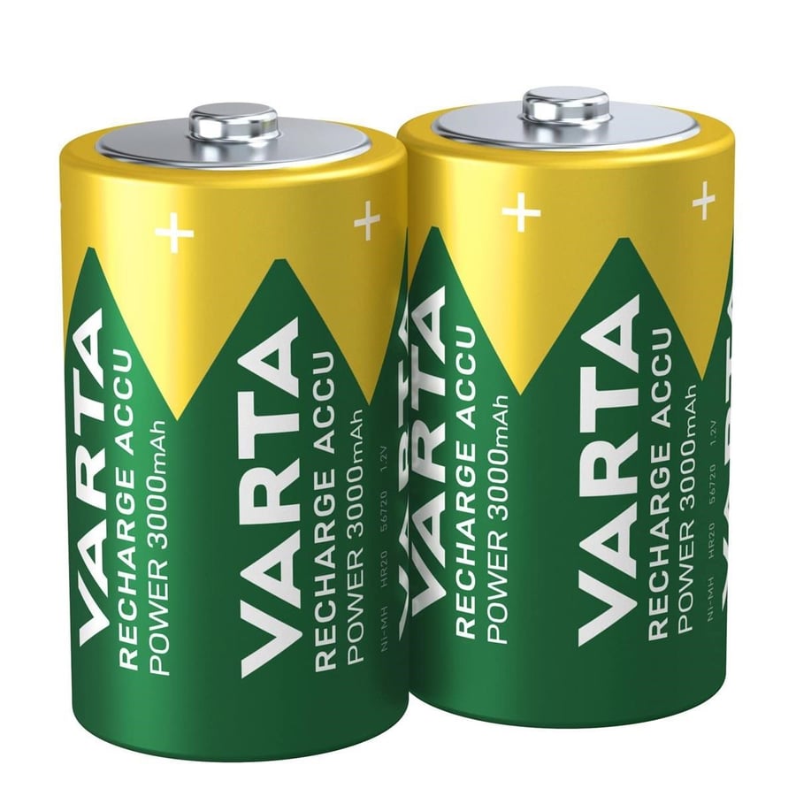 Varta D - Büyük Boy 1.2V 3000mAh Ni-MH 2'li Paket Pil – Power (56720)
