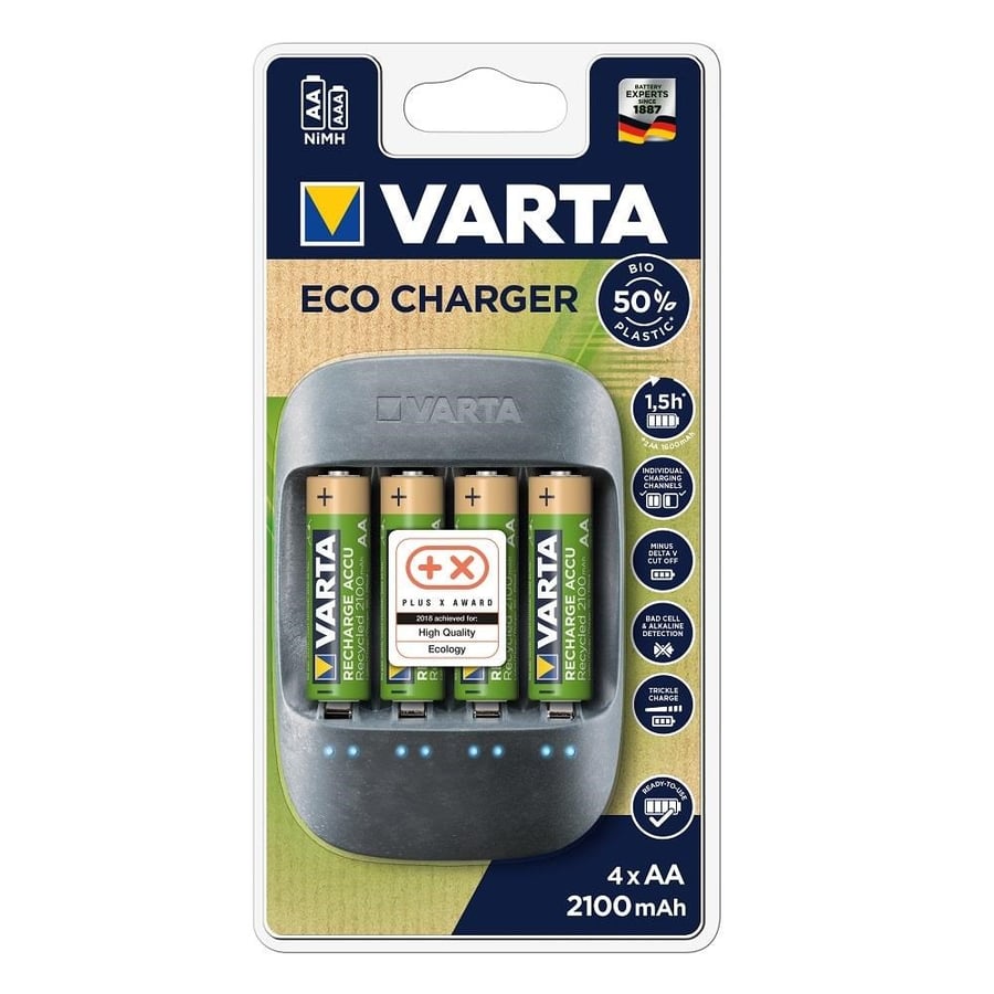 Varta Ni-MH Eco Şarj Cihazı – 4×AA 2100mAh (57680)