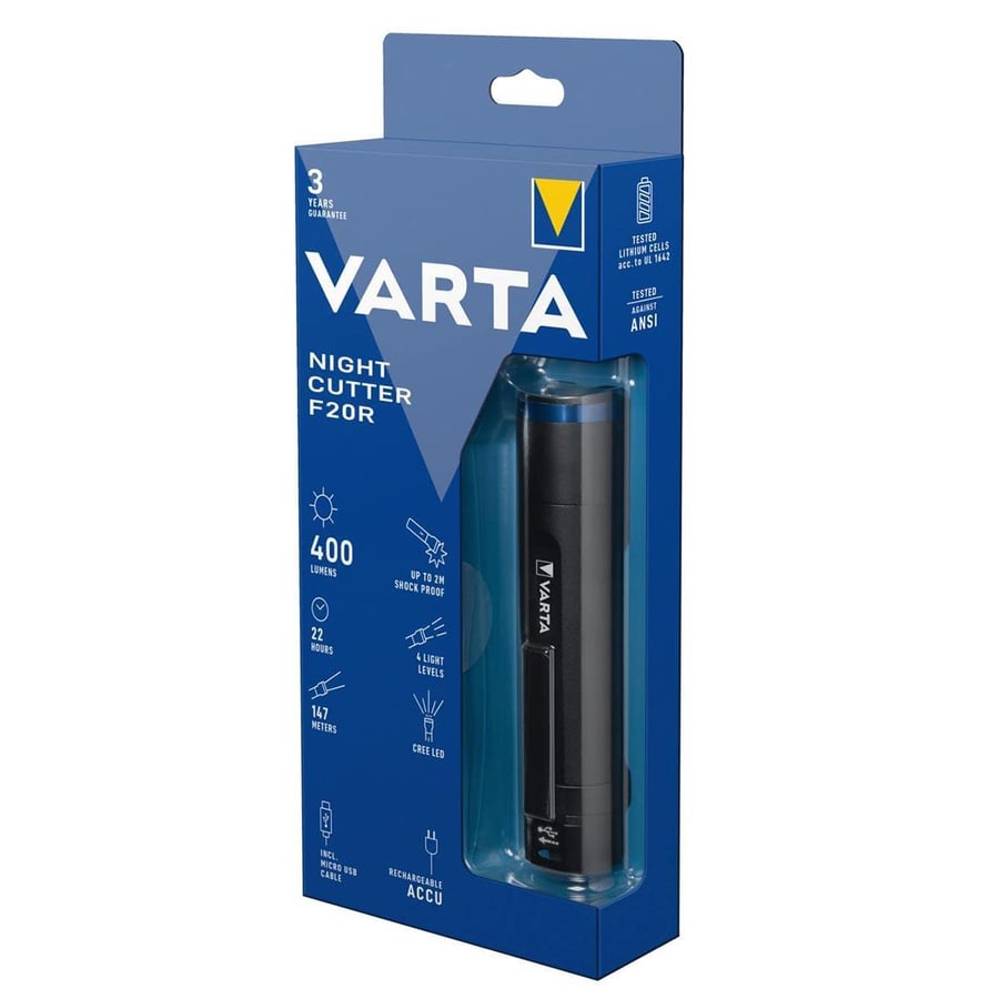 Varta Night Cutter F20R Şarj Edilebilir LED El Feneri – 18900