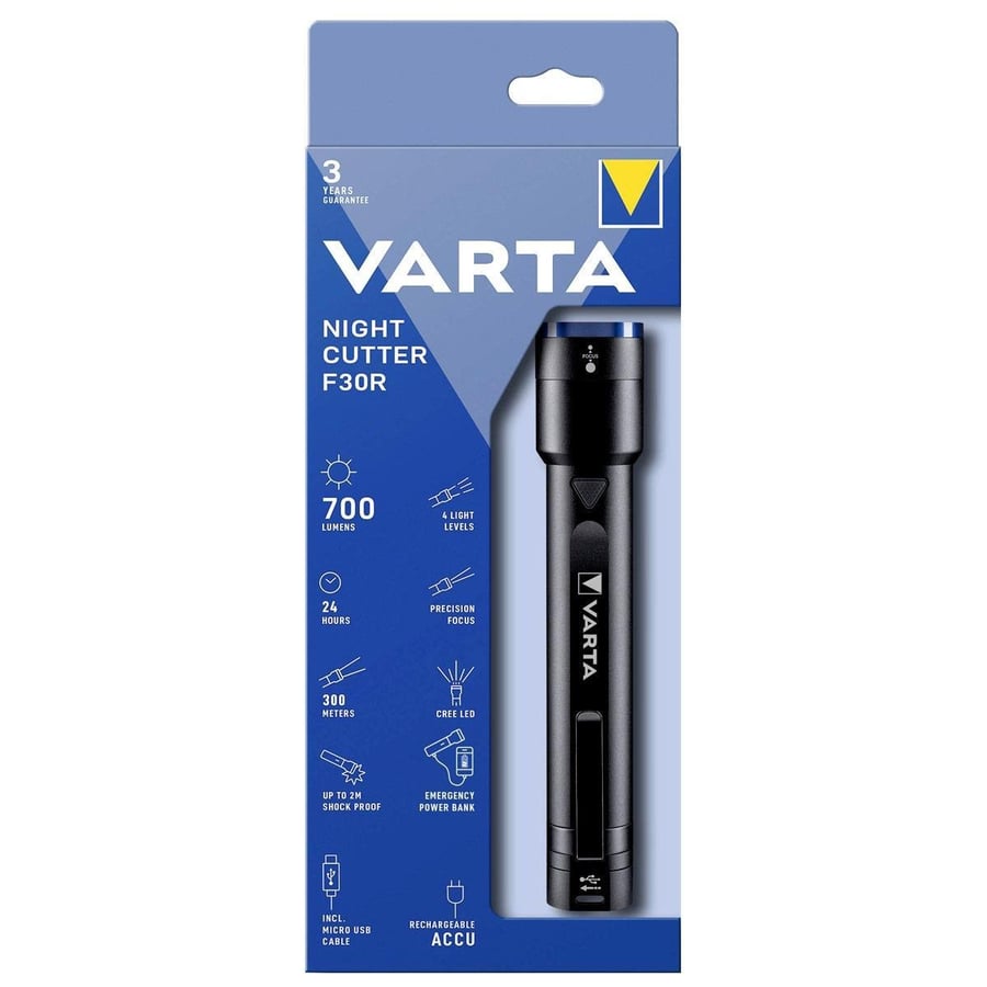 Varta Night Cutter F30R Şarj Edilebilir LED El Feneri – 18901
