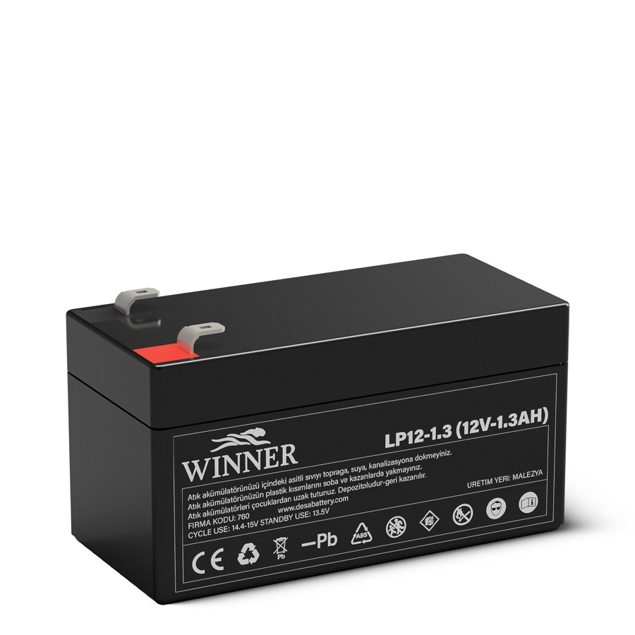 Winner LP12-1.3 12V 1.3Ah Bakımsız Kuru Akü