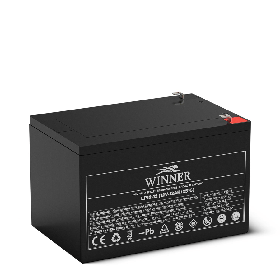 Winner LP12-12 12V 12Ah Bakımsız Kuru Akü