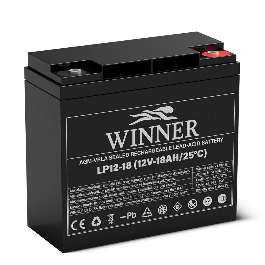Winner LP12-18 12V 18Ah Bakımsız Kuru Akü