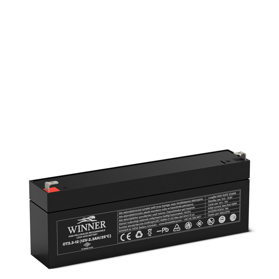 Winner LP12-2.3 12V 2.3Ah Bakımsız Kuru Akü