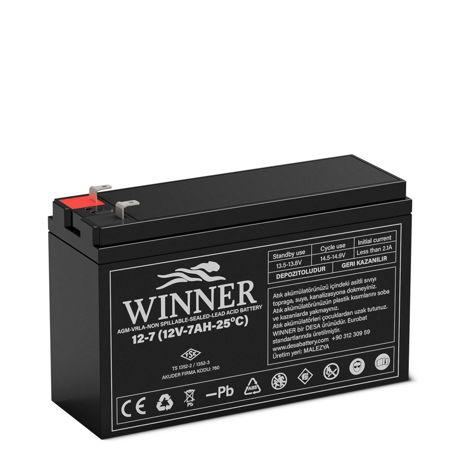 Winner LP12-7 12V 7Ah Bakımsız Kuru Akü