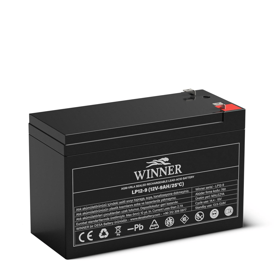 Winner LP12-9 12V 9Ah Bakımsız Kuru Akü