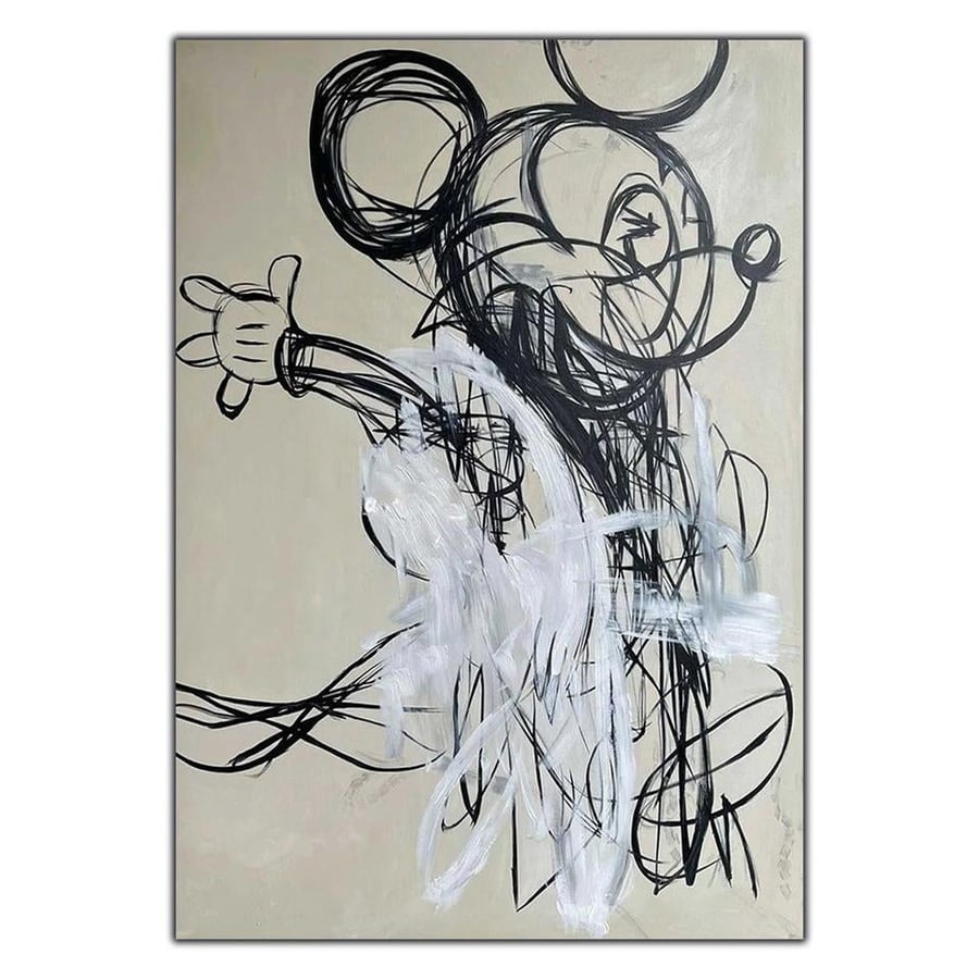 SOYUT MICKEY MOUSE VE BEYAZ FIRÇA DARBELERİ YAĞLI BOYA DOKULU TABLO ürününe, YAĞLI BOYA DOKULU TABLOLAR kategorisinden hemen satın alabilirsiniz.