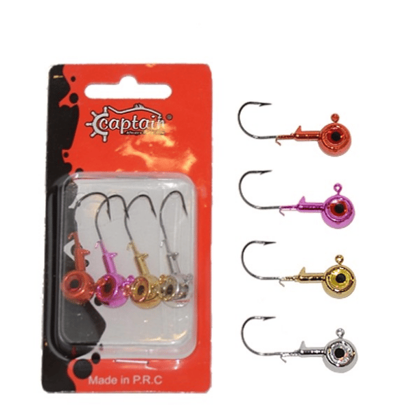Jig Head ve Zokalar Captain 6415 Jig Head Angel Kiss 4'lü Set 3D Melek Gözlü Jig Head 7 gr