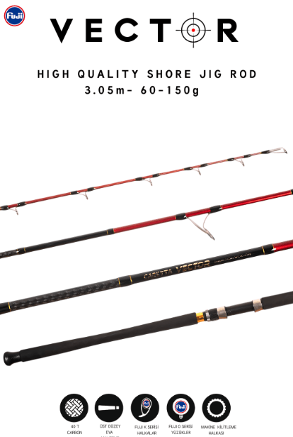 Jigging Kamışları Caretta Vector 3.05 m 60-150 g Shore Jig Rod