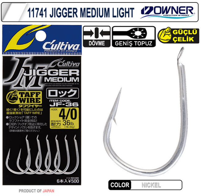 Tekli İğneler Cultiva 11741 Jigger Medium Light - 2/0