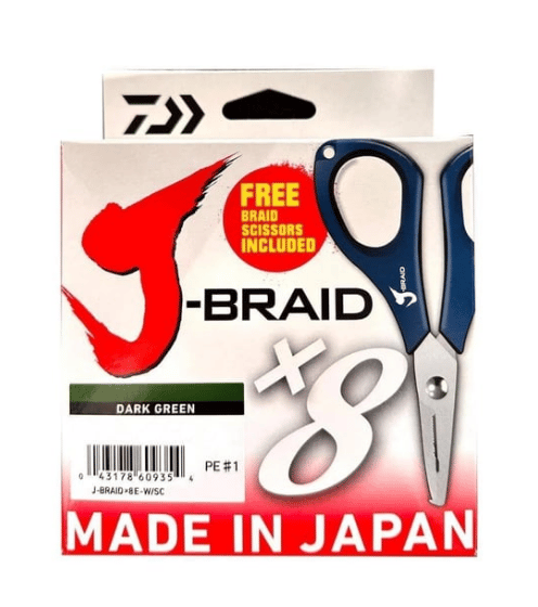 İp Misinalar Daiwa JBraid 8B Koyu Yeşil 300m İp Misina Makaslı  - 0.22MM