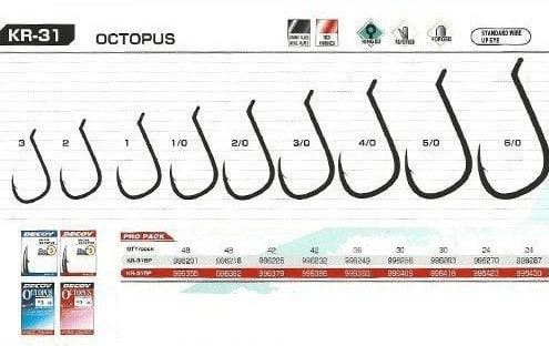 Tekli İğneler Decoy KR-31B Octopus Pro Pack Canlı Kalamar Takımı İğnesi - Sübye Takımı İğnesi - 5/0