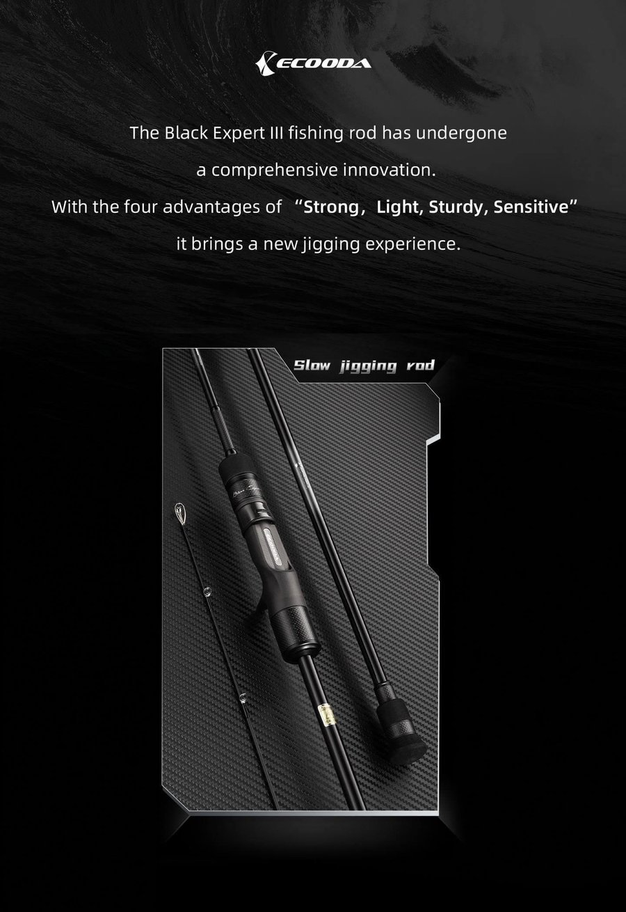 Jigging Kamışları Ecooda Black Expert 3 190cm 180-300g Slow Jigging Kamışı