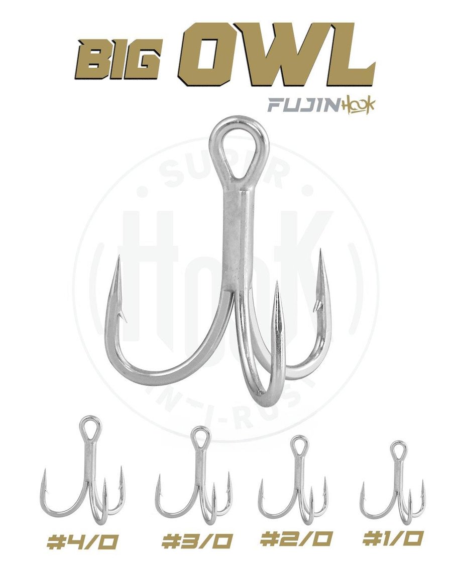 Üçlü İğneler Fujin Big OWL Süper Anti-Rust Üçlü Kanca - 1/0