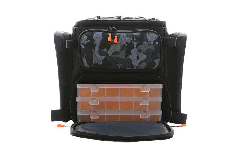 Çanta ve Kutular Fujin Black Camo Back Pack - Balıkçı Sırt Çantası