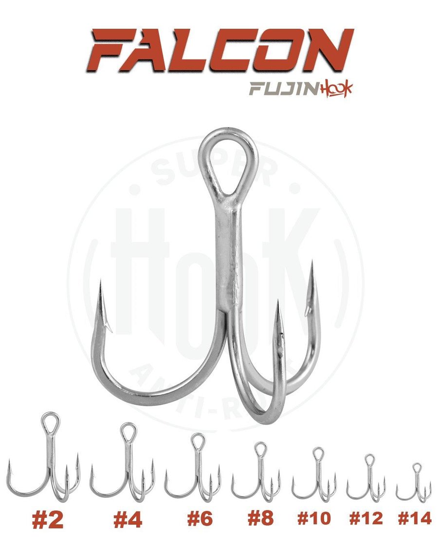 Üçlü İğneler Fujin Falcon Süper Anti-Rust Üçlü Kanca - 6