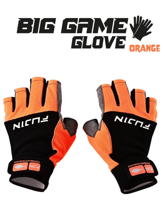 FUJIN Fujin Pro Angler S24 Big Game Gloves Orange - S/M Balıkçı Giyim