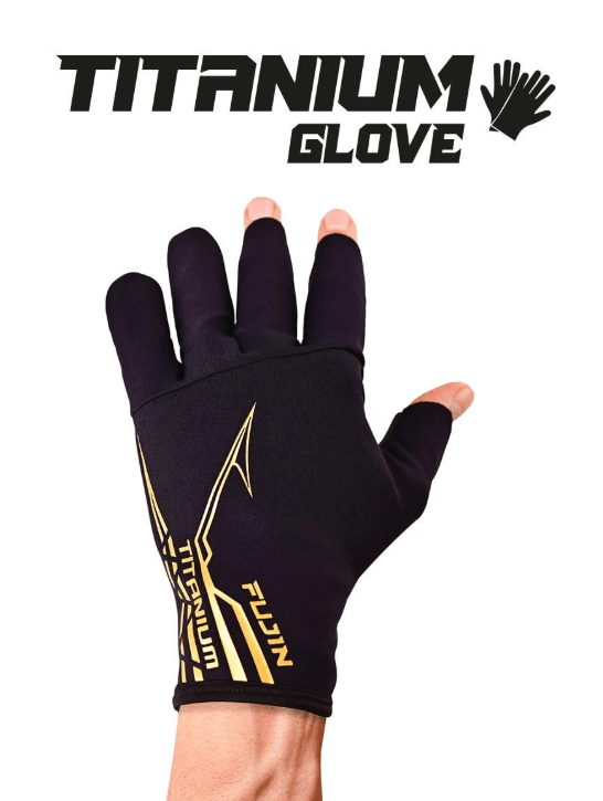 FUJIN Fujin Pro Angler S24 Titanium Gloves Black Gold - M/L Balıkçı Giyim