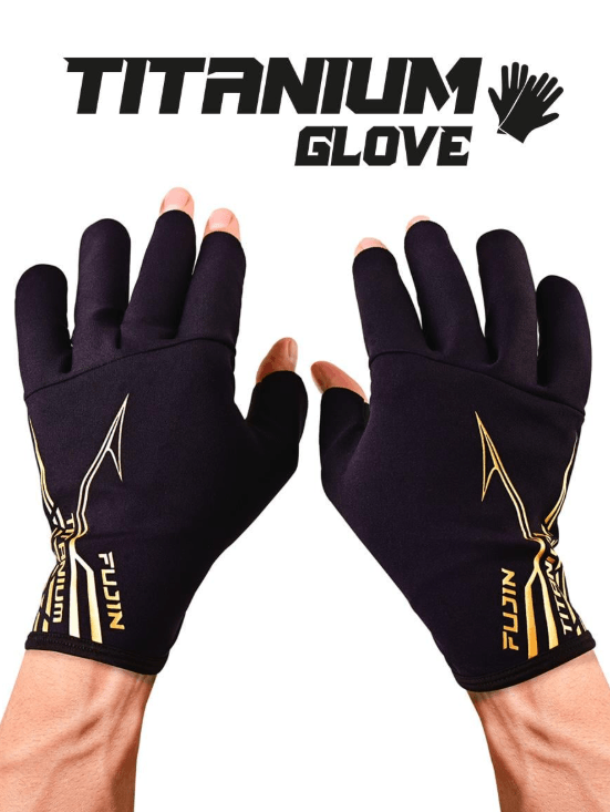FUJIN Fujin Pro Angler S24 Titanium Gloves Black Gold - M/L Balıkçı Giyim