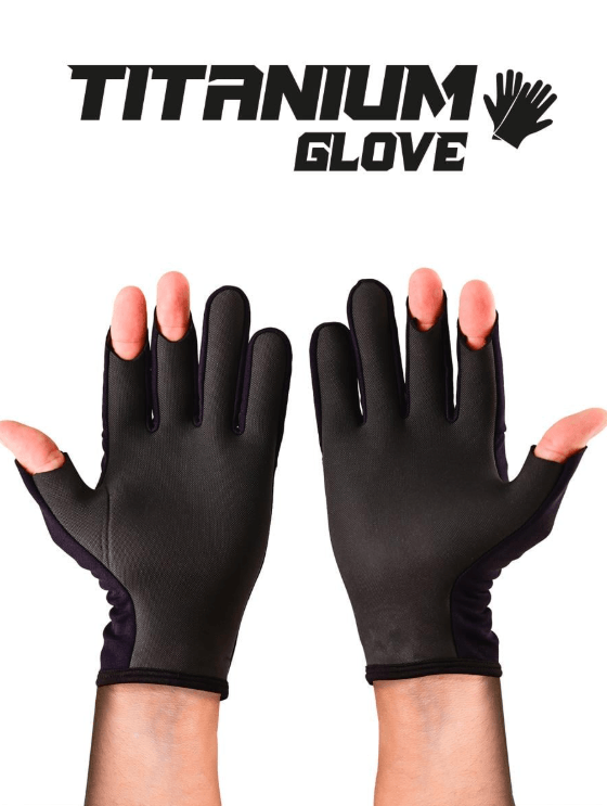 FUJIN Fujin Pro Angler S24 Titanium Gloves Black Gold - M/L Balıkçı Giyim