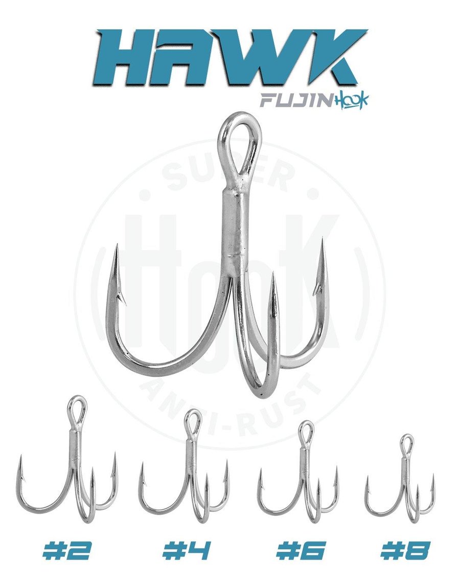 Üçlü İğneler Fujin Hawk Süper Anti-Rust Üçlü Kanca - 4
