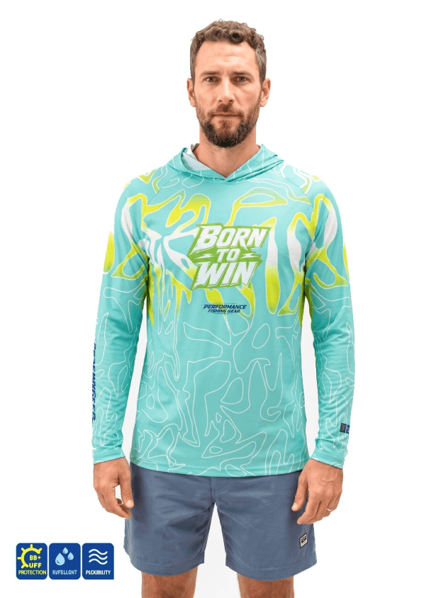 Fujin Pro Angler S26 T-Shirt Hooded Izohips Bold Mint  Balıkçı Giyim