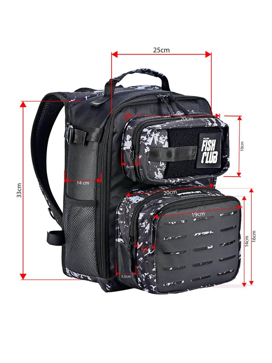 Çanta ve Kutular Fujin ProAji Back Pack Black Camo Balıkçı Sırt Çantası