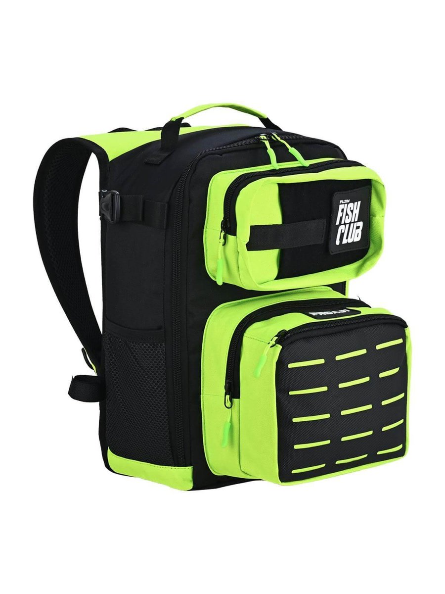 Çanta ve Kutular Fujin ProAji Back Pack Black Lime Balıkçı Sırt Çantası