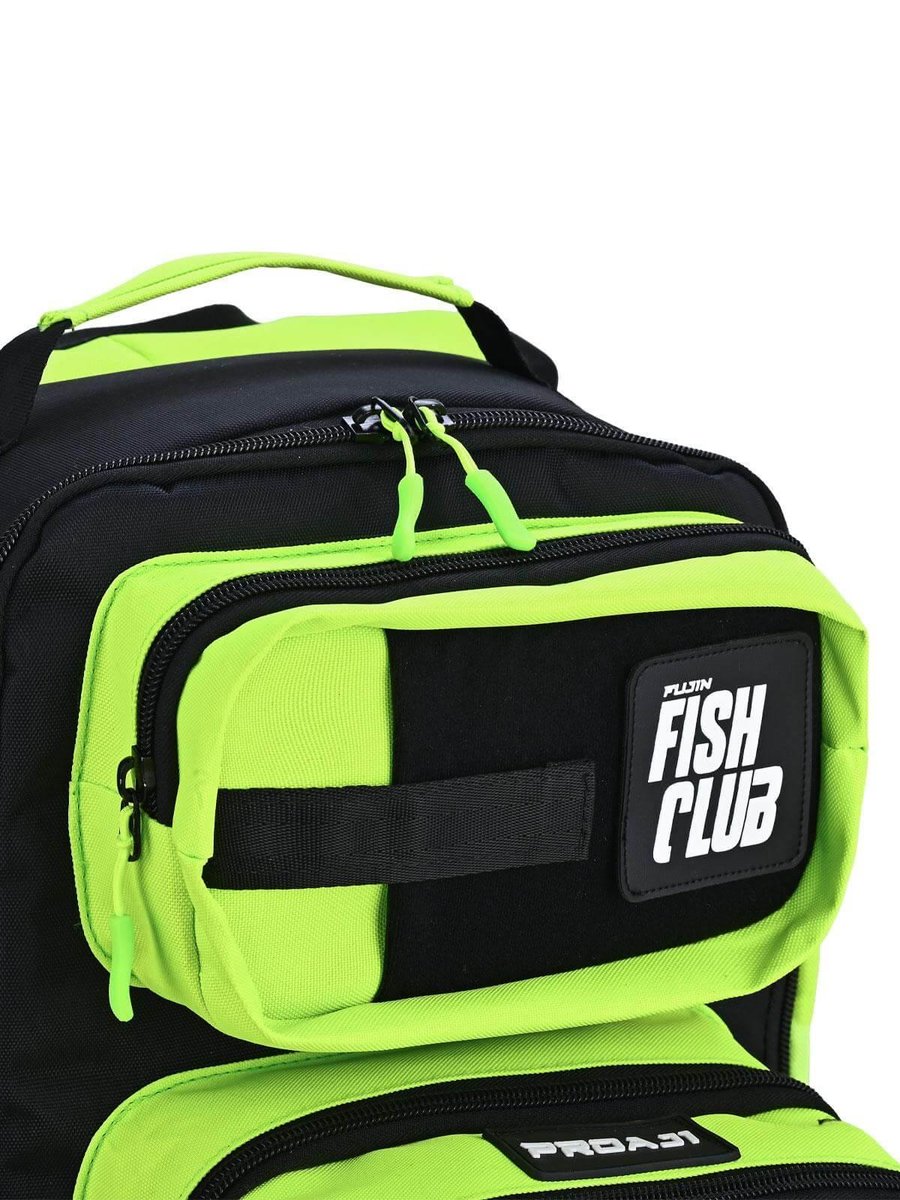 Çanta ve Kutular Fujin ProAji Back Pack Black Lime Balıkçı Sırt Çantası