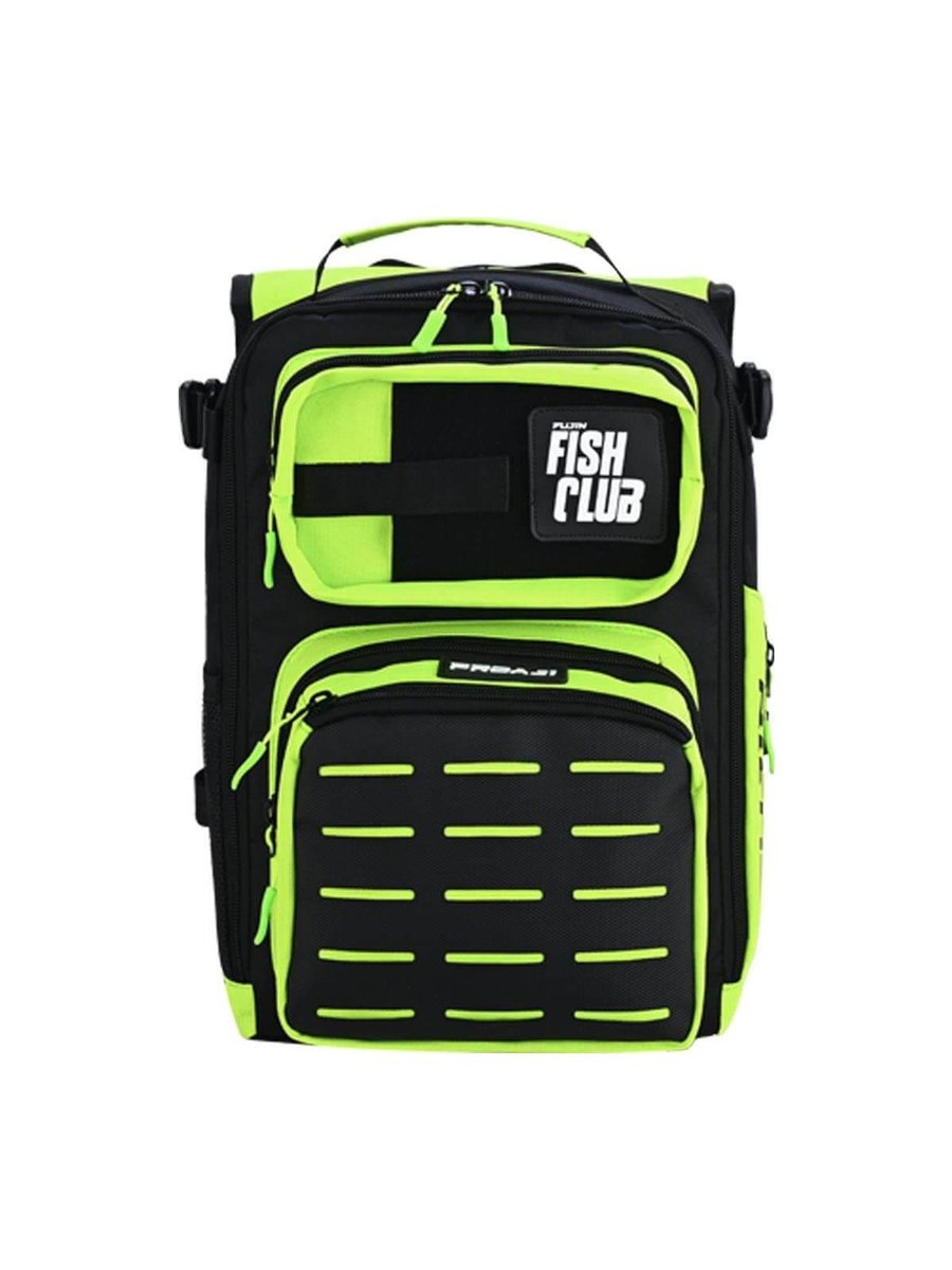 Çanta ve Kutular Fujin ProAji Back Pack Black Lime Balıkçı Sırt Çantası