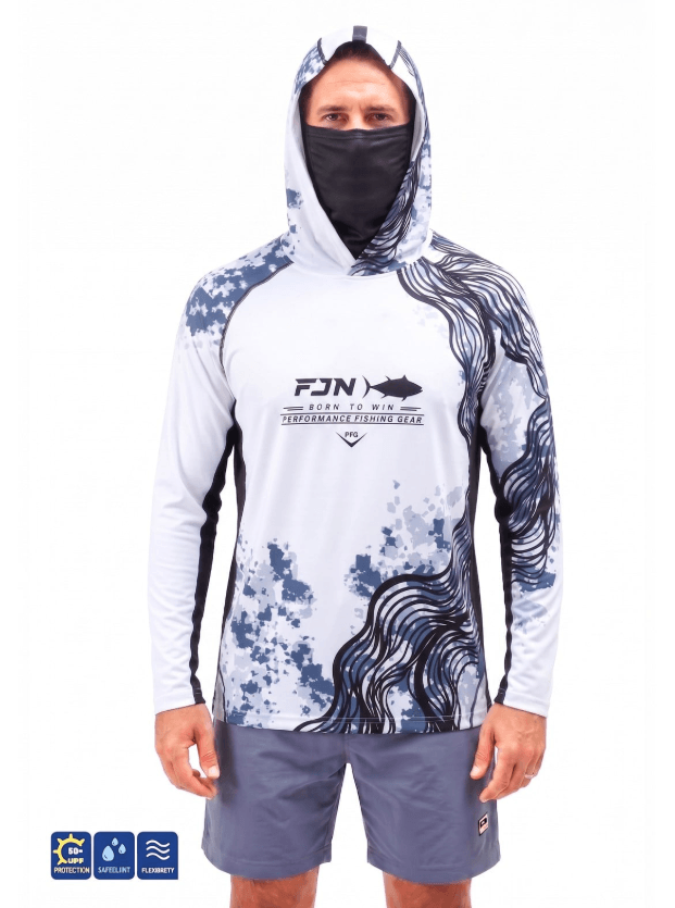Fujin Relax S26 T-Shirt Buff&Hoodie White Anthracite Balıkçı Giyim