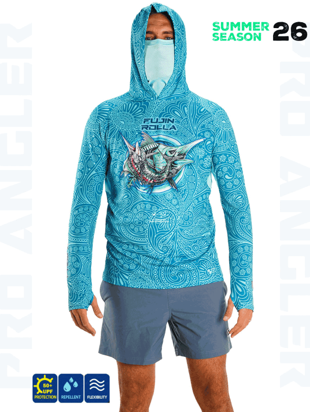 Balıkçı Giyim Fujin Rolla S26 Buff&Hoodie Swordfish Mint - XL