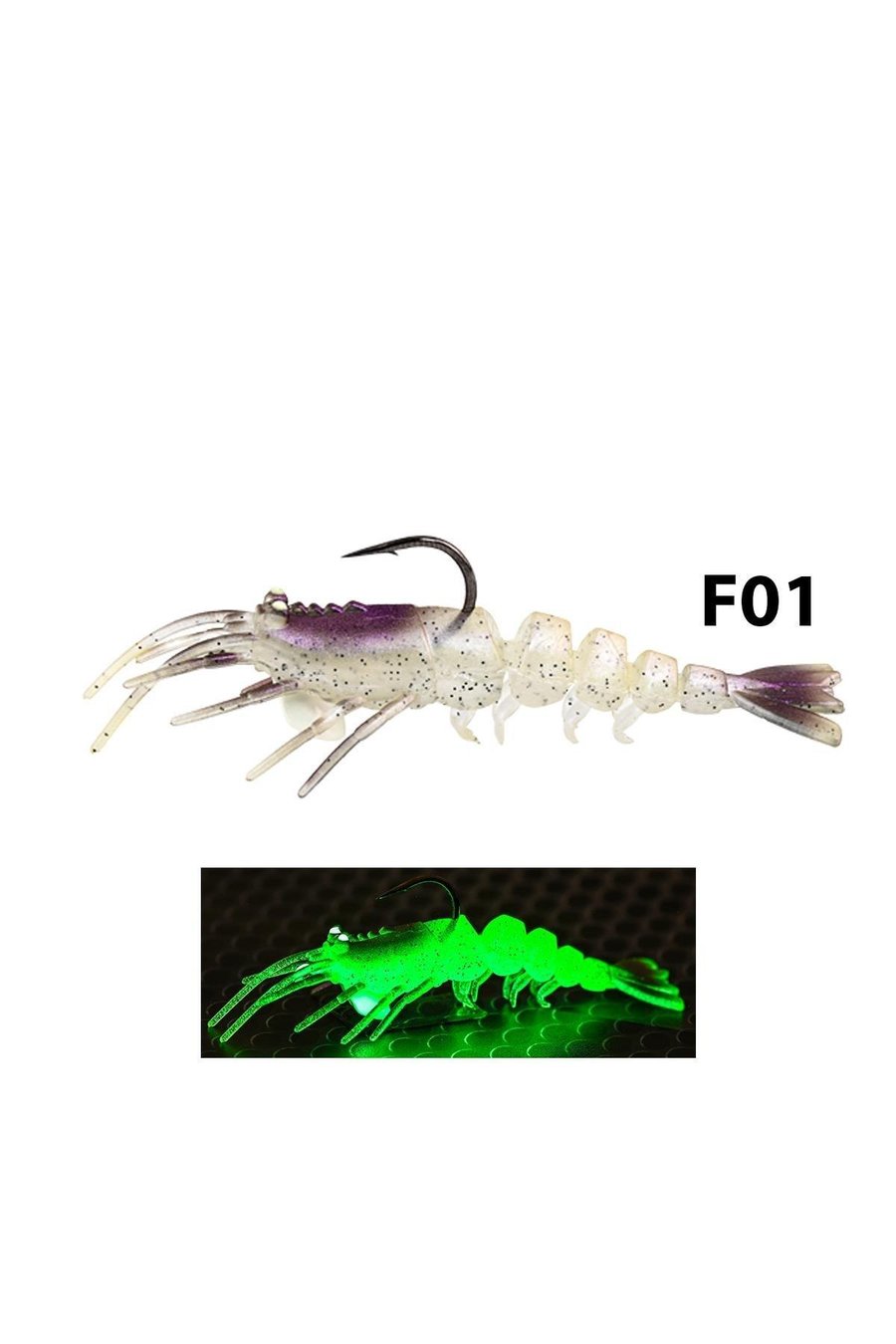 Silikon Yemler Fujin Shrimper 75mm 8.5gr Silikon Karides - F01 JELLY