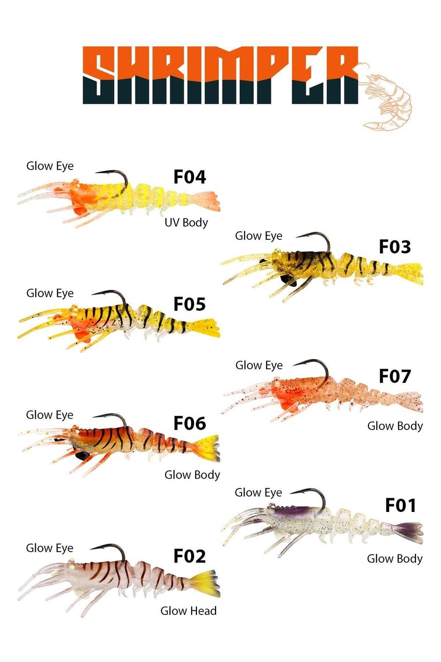 Silikon Yemler Fujin Shrimper 75mm 8.5gr Silikon Karides - F01 JELLY