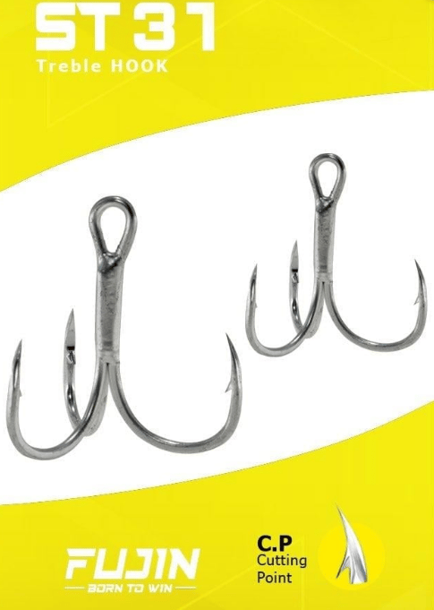 Üçlü İğneler Fujin ST31 Üçlü Maket Balık Kancası Nickel