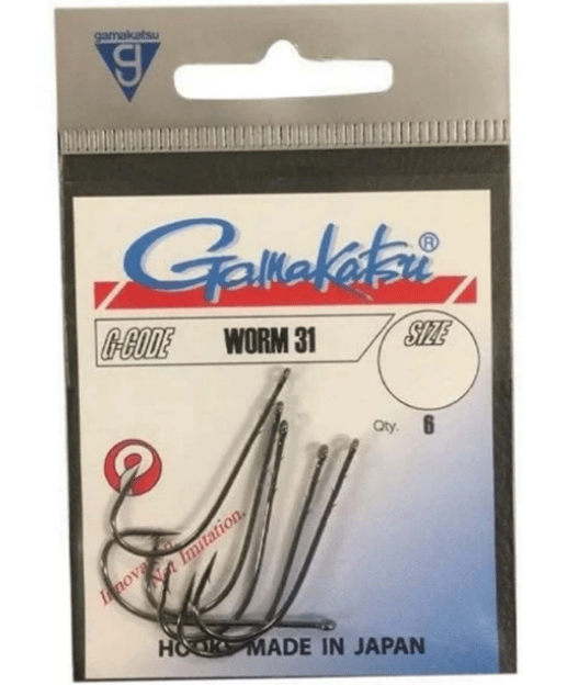 Gamakatsu Worm 31 Siyah Olta İğnesi - 1/0-6LI Tekli İğneler