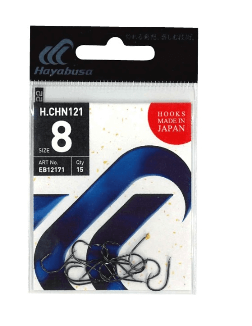 Tekli İğneler Hayabusa HCHN 121 Kısa Pala Dövme Olta İğnesi 15'li Paket Black Nikel - 1